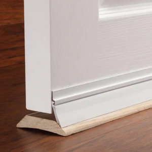 DOOR SWEEP BOTTOM 36 In. Aluminum and Vinyl Self-Adhesive White/Silver/Brown - Picture 1 of 15