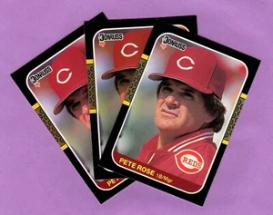 Pete Rose 1987 Donruss #186 Cincinnati Reds - 3pc Lot - Bild 1 von 3