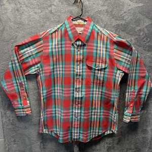 Vintage The Fox Collection Shirt Men L Single Stitch Multi Pocket Button Front - Picture 1 of 9