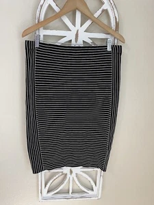 NWT $78 MAX STUDIO large BLACK STRIPE STRETCH STRAIGHT PENCIL SKIRT - Picture 1 of 4