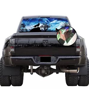 Truck Back Window Graphics Wolf (P560) See Through Rear Decal - Picture 1 of 5