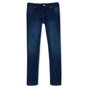 Wonder Nation Jeans Girls 10 Blue Denim Stretch 5-Pocket Mid-Rise Tough Skinny - Picture 1 of 3