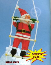 Babbo Natale Su Scala di Corda Casa Esterno Addobbi Feste