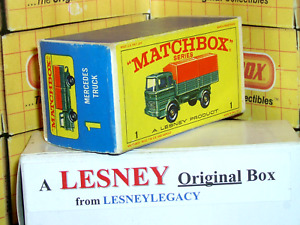 Matchbox Lesney Original Type E4 1e Mercedes Truck Empty Box Only NM