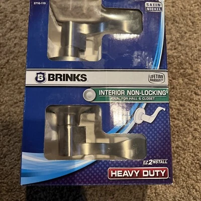 Perilla de puerta de palanca estilo onda Brinks 2716-119 para puertas de pasillo y armario, níquel satinado Foto 1 de 4