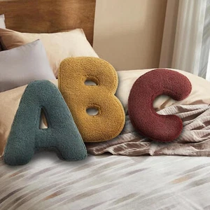 1Pc English Letters Pillow Soft Initial Throw Cushion Decorative Alphabet Pillow - Picture 1 of 17
