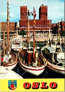 Postal de servicio de bote salvavidas en el puerto de Oslo Noruega - Imagen 1 de 2