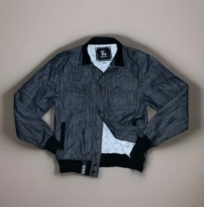 RARE LRG Lifted Research Group Absence Of Light Dark Denim Jacket Men’s Small - Picture 1 of 7