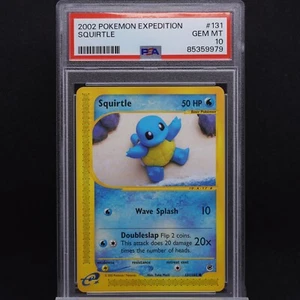 PSA 10 Squirtle 131/165 Expedition 2002 E Series WOTC Graded Pokemon TCG - Picture 1 of 3