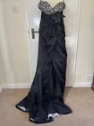 Black Sequin Evening Dress Size 16, prom dress, evening dress full length train 