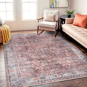 Rugshop Bedroom Rugs Transitional Distressed Vintage Machine Washable Rugs 8x10 - Picture 1 of 10