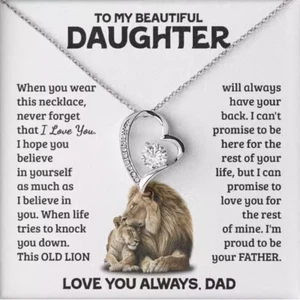 To My Daughter Birthday Graduation Pendant Necklace Heartfelt Gift From Dad - Picture 1 of 6
