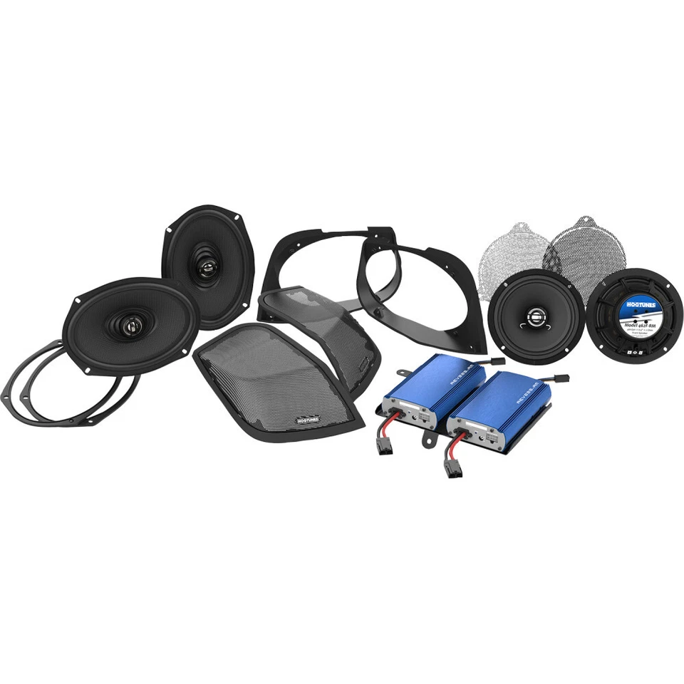 Hogtunes - RETRO 450.4 KIT - Retro Cut-In Speaker LID Kit with Speakers and Amplifiers