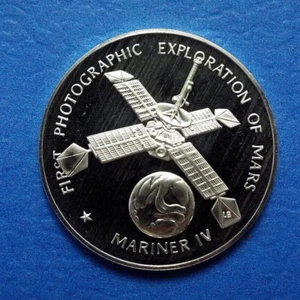 1970 MARINER-IV "Photographic Exploration of Mars" Sterling Silver Round - Imagen 1 de 12