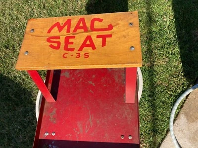 Taburete mecánico vintage Mac Tools C-3S asiento enrollable EE. UU. rojo clásico original Foto 1 de 3
