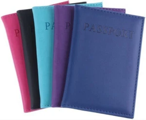 FUNDA PROTECTORA MULTICOLOR CUERO PU de viaje con soporte de pasaporte ee. uu. Nueva - Imagen 1 de 16