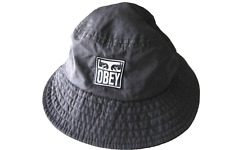OBEY Worldwide Bucket Hat Cap Lightweight Nylon Black Shepard Fairey OSFM