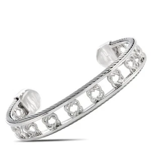 Charriol Heart to Heart Sterling Silver Bangle Bracelet Size Large 04-23-1199... - Picture 1 of 4