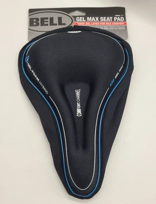 Cojín de asiento de bicicleta Bell 650 Gel Max negro cómodo canal cierre de cordón, NUEVO Foto 1 de 4