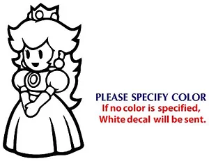 Mario Prinzessin Pfirsich Spiel Film Vinyl Aufkleber Abziehbild Auto Fenster Stoßstange Wand 12" - Bild 1 von 3