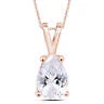 3 Ct Solitaire Pendant Necklace Pear Shape Simulated Diamond 10k Solid Gold 18" - Picture 1 of 15