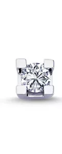 Pendientes de piedra solitarios de diamantes para hombre de 0,13 quilates oro blanco de 14 quilates - Imagen 1 de 3