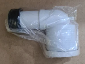 Toilet Pan Connecter 110mm/4" - 300mm Long - Rigid 90 Degree Angled - Picture 1 of 5