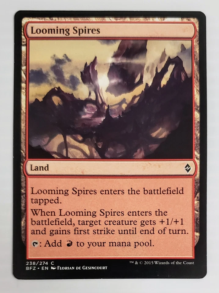 X 1 Looming Spires MTG Battle For Zendikar 238/274 LP Magic The Gathering  - Image 1 of 1