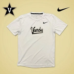 Nike Vanderbilt Vandy Baseball Basket Practice Shirt Jersey White Black Gold (M) - Picture 1 of 5