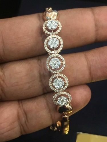 VALENTINO Solid 585 Stamped 14K G 1.39 Cts Round Brilliant Cut Diamonds Tennis Bracelet