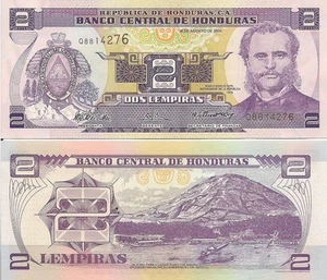Honduras P80Ae, 2 Lempira, Soto / Port of Amapala on Tigre Island, Uncirculated - Picture 1 of 3
