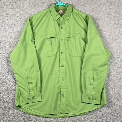 Duluth Trading Co. L Lime Green Performance Fishing Shirt Vented Long Sleeve - Image 1 of 4