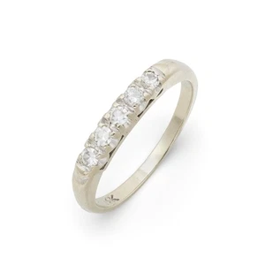 Mid Century Diamant 14k Weißgold Ehering - Bild 1 von 4