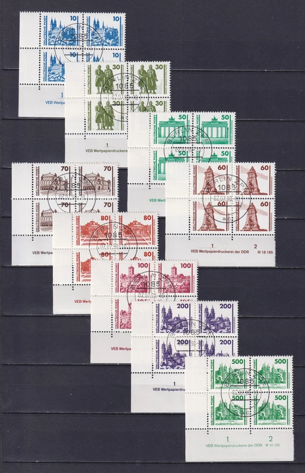 GDR GERMANY 1990, Mi# 3344-3352DV, CV €200, Architecture, FDC - Image 1 of 4