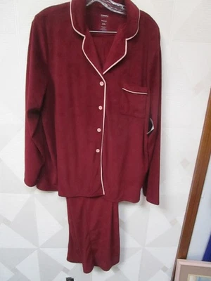 SONOMA-BORGOÑA/ROSA RIBETE--CUELLO-MANGA LARGA-BOLSILLO-PIJAMA-TALLA-XXL-NUEVO Foto 1 de 4