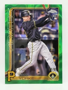 2025 Topps Chrome Nick Yorke RC #36 Green Lava Refractor /99 Pittsburgh Pirates - Picture 1 of 2