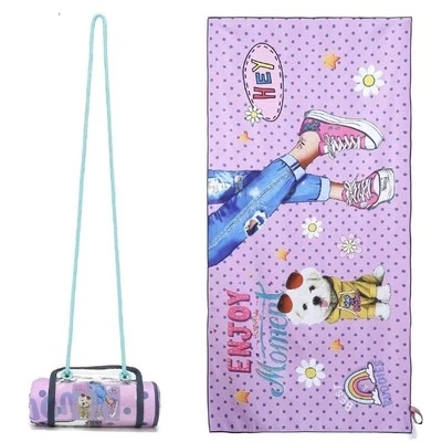 Nicole Lee Microfiber Beach Towel with Crossbody Carrying Bag 64x31 NWT - Image 1 of 4