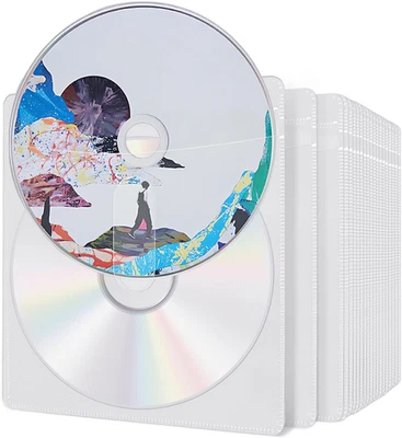 100 Pezzi Custodie in Plastica per Cd/Dvd Bustine per CD E Dvd Trasparenti Custo - Immagine 1 di 4