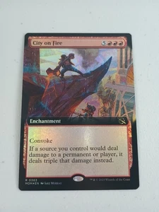 MTG City on Fire - Foil - Extended Art March of the Machine Magic NM - Bild 1 von 2