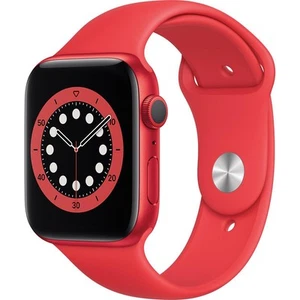 Apple Watch Series 6 GPS, 44mm RED Aluminum Case with RED Sport Band, Regular - Zdjęcie 1 z 2
