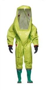 Traje de gas químico HAZMAT de vida limitada Respirex Tychem TK tipo 1A utilería media - Imagen 1 de 10
