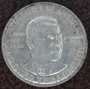 1946 Booker T Washington Half Dollar AU US Mint 50C Coin 90% Silver - Picture 1 of 2
