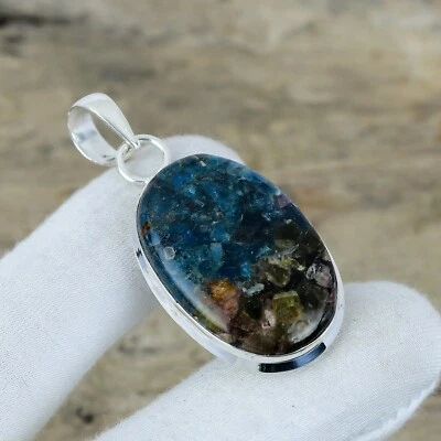 Rame Tormalina Gemma Ciondolo 925 Argento Sterling, Pasqua Regalo Per Mother's - Immagine 1 di 4