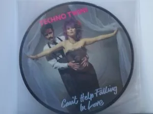 Techno Twins: Can't Help Falling in Love UK MINT UNPLAYED PICTURE DISC 7" - Picture 1 of 2