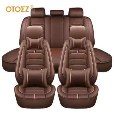 Full Set Car Seat Cover for Lincoln MKC MKS MKX MKZ 5 Seater PU Leather Brown Foto 1 de 4