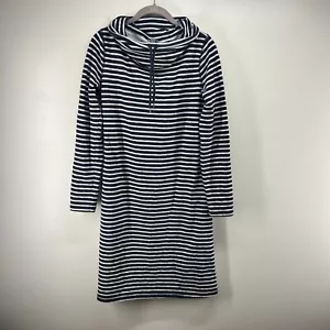Talbots Hello Saturday gestreiftes Rollkragen Etuikleid Langarm Wasserfallausschnitt - Bild 1 von 6