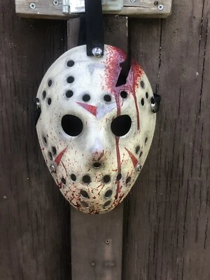 Jason Voorhees Part 4 Blood Splatter Custom Hand Painted Mask -Friday The 13th - Image 1 of 4