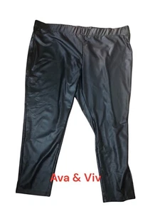Leggings elásticos de cuero sintético talla grande Ava & Viv 4X 28/30 - Imagen 1 de 2