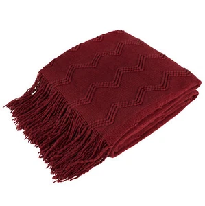 Decorative Fringe Throw Blanket for Couch Bed Sofa Soft Texture Knitted Blanket - Picture 1 of 75