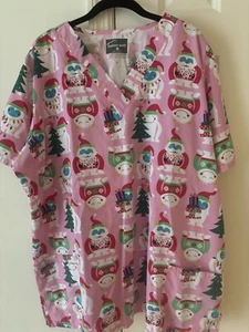 NWOT ~ Butter-Soft Scrub Top Christmas ~ Size 2X - Picture 1 of 1